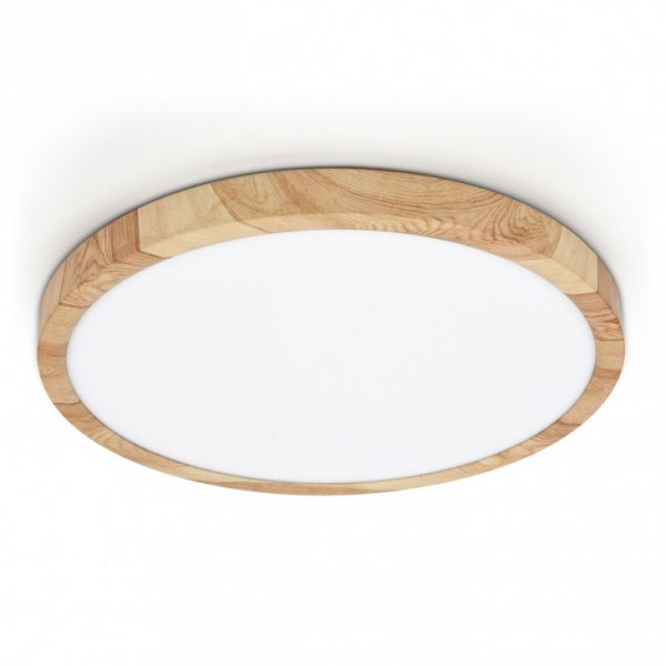 Nowoczesny Okrągły Plafon Sufitowy LED IP44 Drewniany ALATA PLF-72836-400R-32W-WO ITALUX