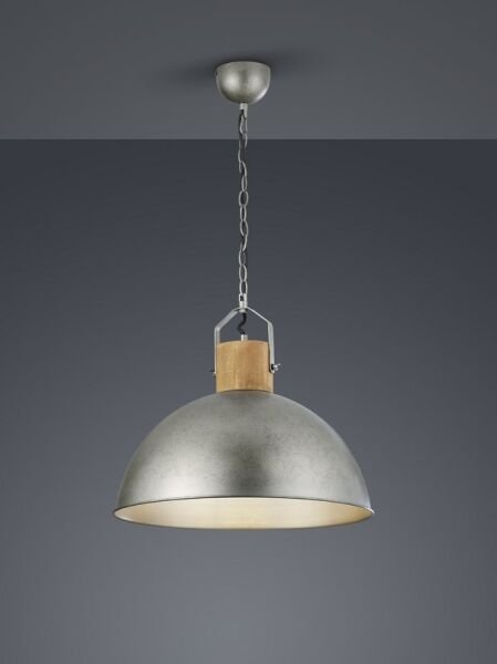 Nowoczesna lampa wisząca nad stół w stylu loft kolor nikiel element drewna DELHI 303400167 TRIO