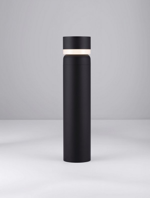 Minimalistyczny słupek ogrodowy klasyczny LED aluminiowy czarna niska tuba uniwersalny IP65 OSCELIA LE75130 Luces Exclusivas