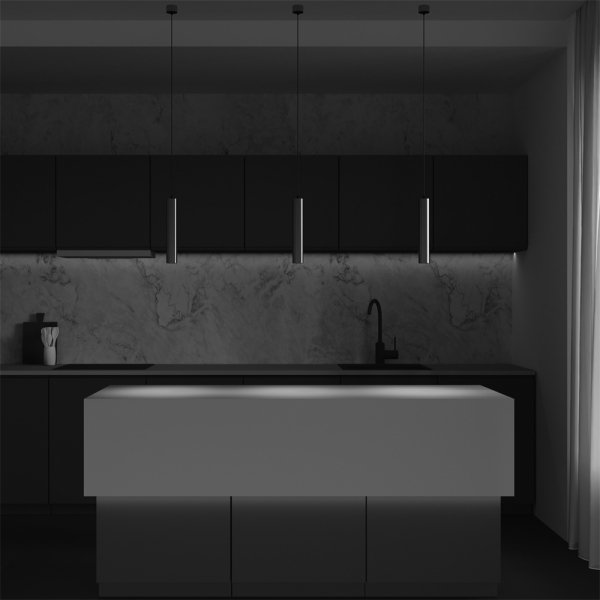 Lampa wisząca minimalistyczna LED aluminium mosiądz nad stół do jadalni do salonu Focus LED Maytoni P072PL-L12W3K-BS