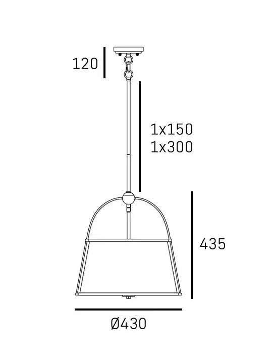 Klasyczna lampa wisząca mosiężna abażurowa dekoracyjna z geometrycznym detalem SAVANNAH P03538BR-WH