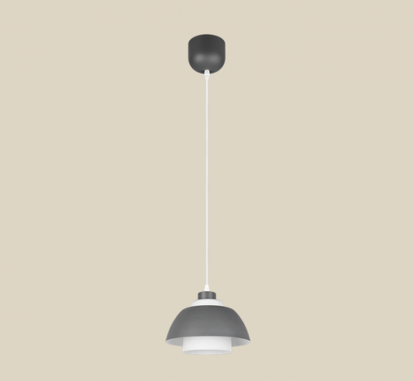 Grafitowa lampa wisząca półokrągły klosz nowoczesna do loftowych wnętrz TILOS R36501942 RL