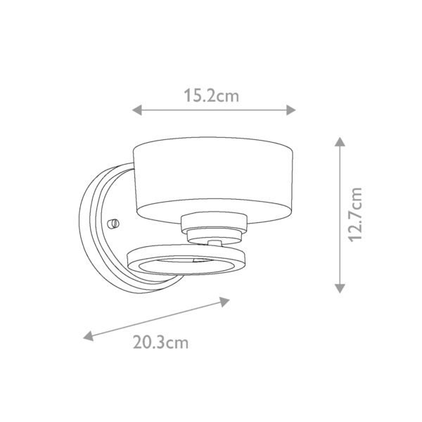 Kinkiet Aleeka - 1 źródło światła Klasyczny pewter szklany owalny klosz ring nowoczesny minimalistyczny możliwość ściemniania KL-ALEEKA1 KICHLER
