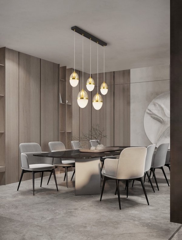 Nowoczesna Złota Lampa Wisząca LED ARENA LE44332 LUCES EXCLUSIVAS