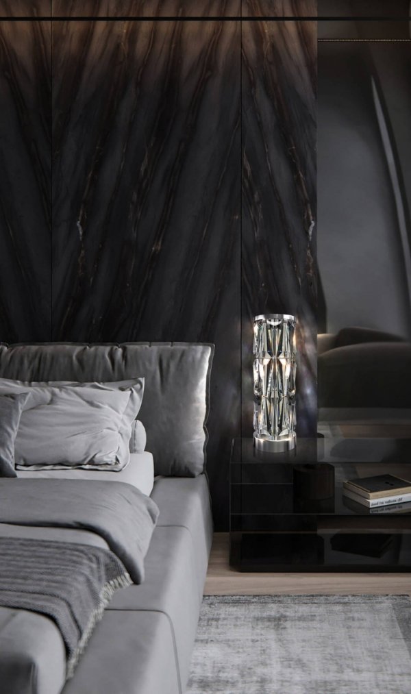 Kryształowa Lampa Stołowa Glamour MAYTONI PUNTES MOD043TL-02CH 