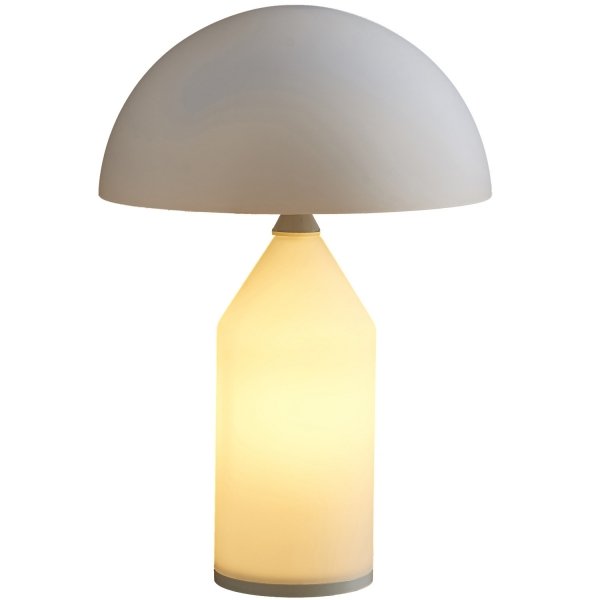 Biała lampka stołowa nocna w kształcie grzybka szklana klasyczna minimalistyczna uniwersalna BELFUGO MT1234-250 WHITE Step Into Design