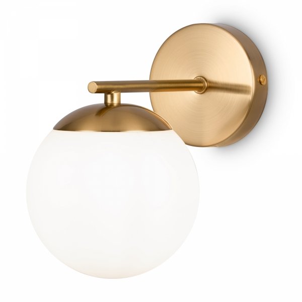 Loftowy Kinkiet Ścienny Mosiężna Białe Klosze Kule MARBLE MOD187WL-01BS MAYTONI