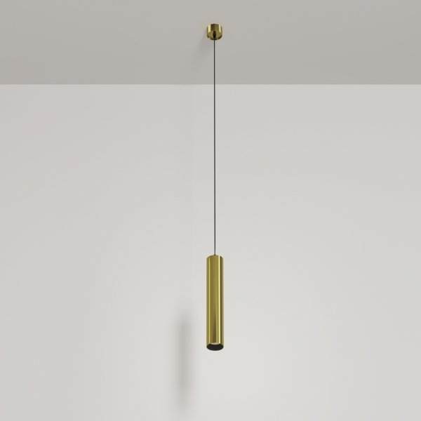 Lampa wisząca minimalistyczna LED aluminium mosiądz nad stół do jadalni do salonu Focus LED Maytoni P072PL-L12W3K-BS