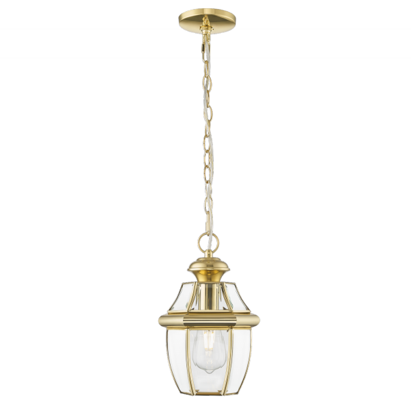 Złota lampa wisząca zewnetrzna ogrodowa szklana retro WHITLEY P01064AU