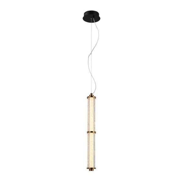 Nowoczesna lampa wisząca LED 6W SANPO ITALUX PND-26384-2V-GD-CL czarny przeźroczysty 