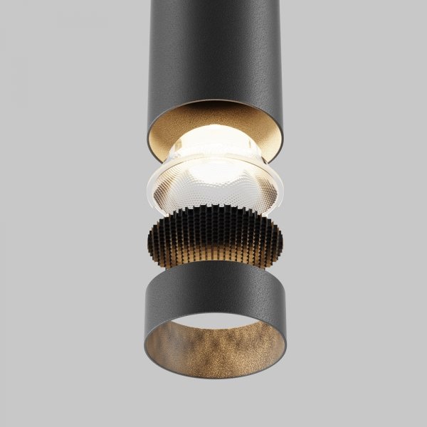 Lampa wisząca minimalistyczna LED aluminium czarna nad stół do jadalni do salonu Focus LED Maytoni P072PL-L12B3K-1