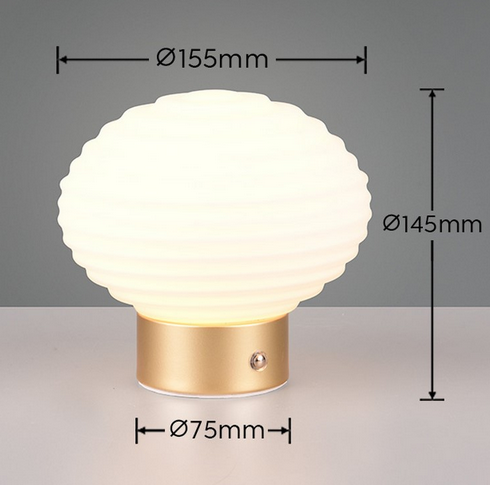 Dekoracyjna Lampka Stołowa LED W Kolorze Mosiądz Szklany Klosz EARL R57771101 RL