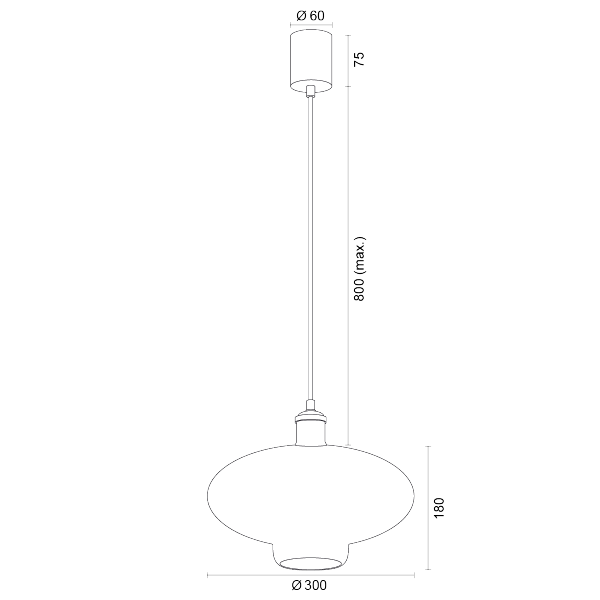Szklana lampa wisząca TRESCO 8982 Argon Niebieski Miedziane detale