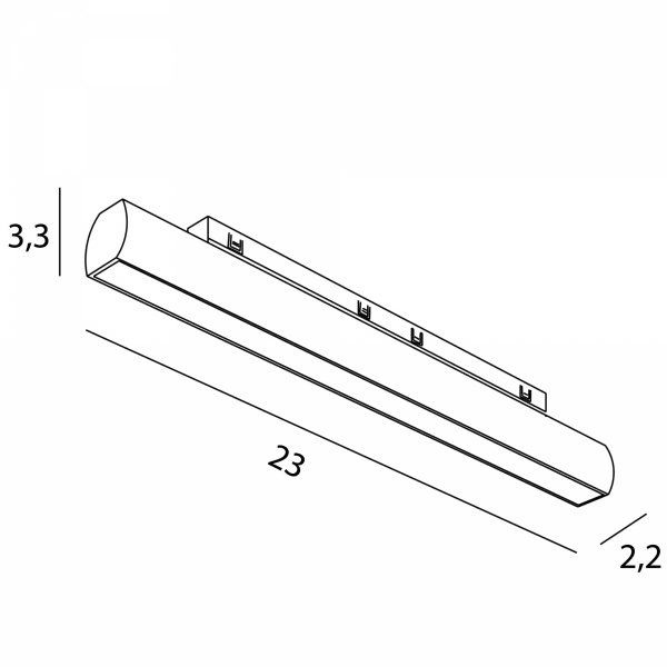 Linia do szynoprzewodu czarna obrotowa LED listwa minimalistyczna nowoczesna On-Off- MICRO11 N0006N MAXLIGHT