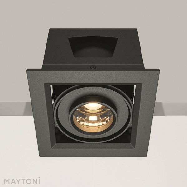 Czarna Oprawa Wpuszczana Downlight Metal Modern Maytoni DL093-01-10W3K-B