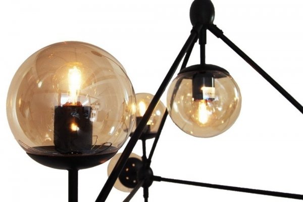 Molekularna lampa wisząca czarna bursztynowe klosze kule ASTRIFERO-10 ST-9047-10 amber