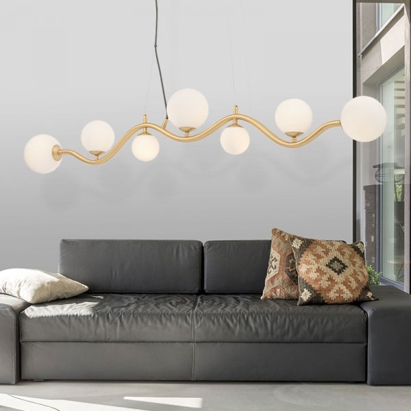 ZŁOTA DESIGNERSKA LAMPA WISZĄCA MAYTONI UVA MOD059PL-07G BIAŁE KULE