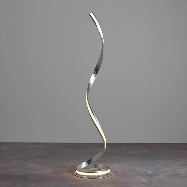 Designerska Lampa Podłogowa Nowoczesna LED Srebrna ARIA 95843 ENDON