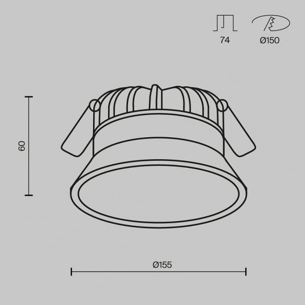 Okrągła Oprawa Wpuszczana Do Łazienki Downlight Okno Maytoni DL055-18W3-4-6K-W