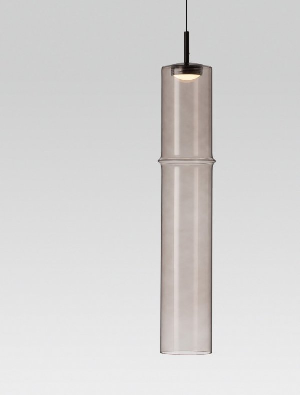 Minimalistyczna lampa wisząca LED szklana tuba kolor mokka uniwersalna klasyczna SARTANO LE45162 Luces Exclusivas