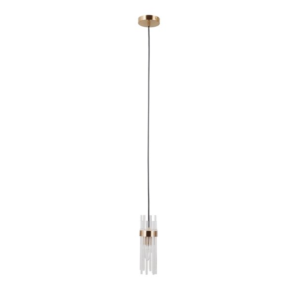 Złota lampa wisząca szklane sople nad stół salonowa TARASO ITALUX PND-40760-1-HBR