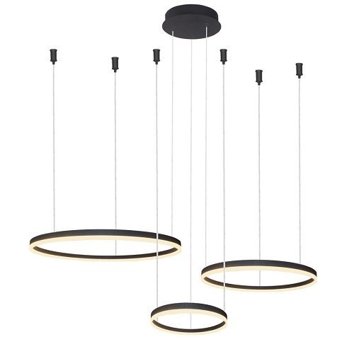 Lampa Wisząca Czarne Okręgi HALO 80+60+40 BK + REMOTE AZ4972 AZZARDO