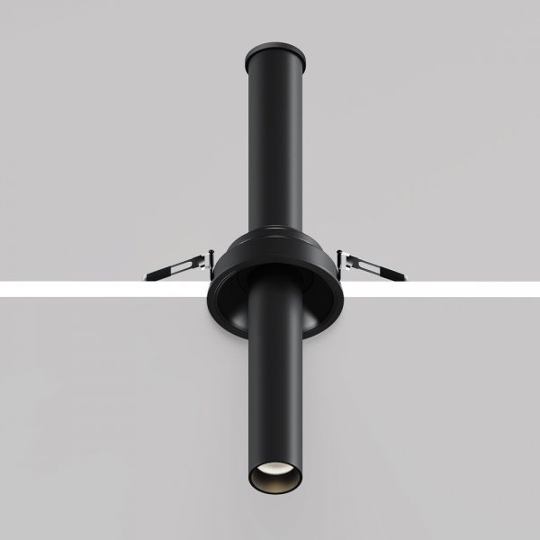 Lampa wpuszczana sufitowa spot LED minimalistyczna klasyczna aluminium czarna regulowana tuba Focus T MAYTONI C140RS-L300-7W3K-B