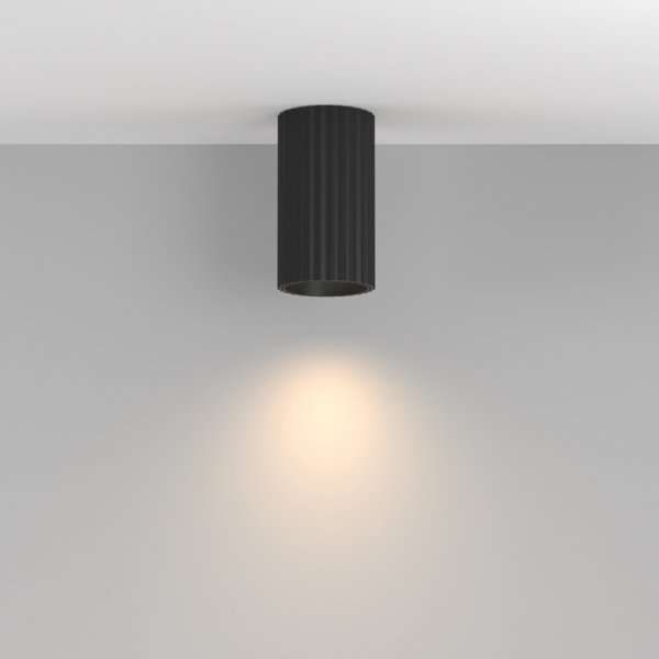 Lampa sufitowa plafon tuba aluminium czarna klasyczna nowoczesna Calipso MAYTONI C106CL-01-GU10-B