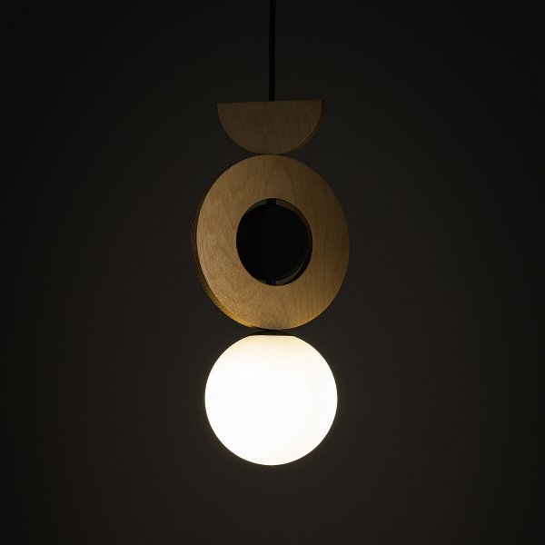 Nowoczesna Lampa Wisząca Drewniana W Stylu Boho Szklany Mleczny Klosz DROPS WOOD B 11174 Nowodvorski Lighting