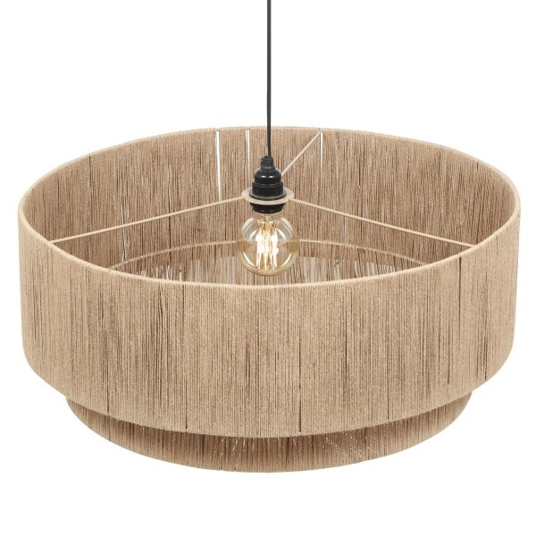 Naturalna lampa wisząca w stylu boho abażur z juty SMILLA 366890136 TRIO
