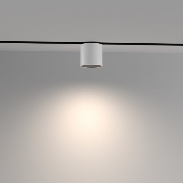 Ścieżka świetlna lampa szynowa LED nowoczesna tuba aluminium biało-czarna możliwość ściemniania Alfa S MAYTONI TR132-4-7W-DS-W
