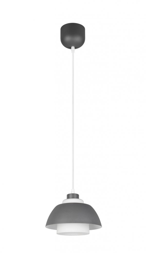 Grafitowa lampa wisząca półokrągły klosz nowoczesna do loftowych wnętrz TILOS R36501042 RL