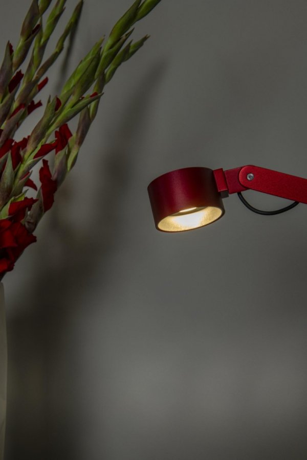 Lampa biurkowa stołowa LED czerwona minimalistyczna klasyczna nowoczesna ściemnialna OGDEN 56505/06/32 LUCIDE