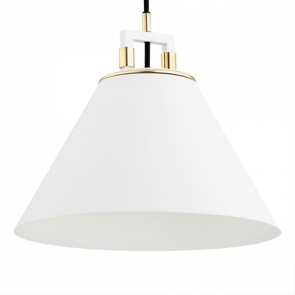 Lampa Wisząca Vintage Biała Listwa Z Mosiężnym Akcentem  ORTE 4914 ARGON