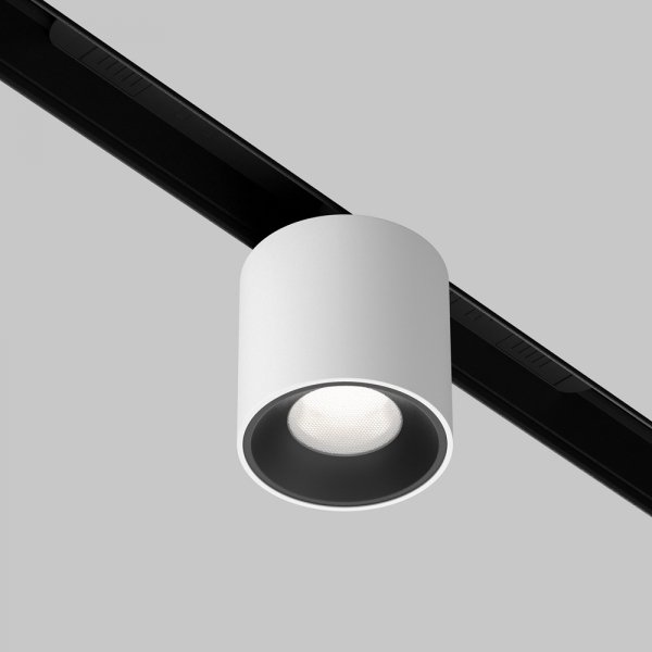Ścieżka świetlna lampa szynowa LED nowoczesna tuba aluminium biało-czarna możliwość ściemniania Alfa S MAYTONI TR132-4-7W-DS-W