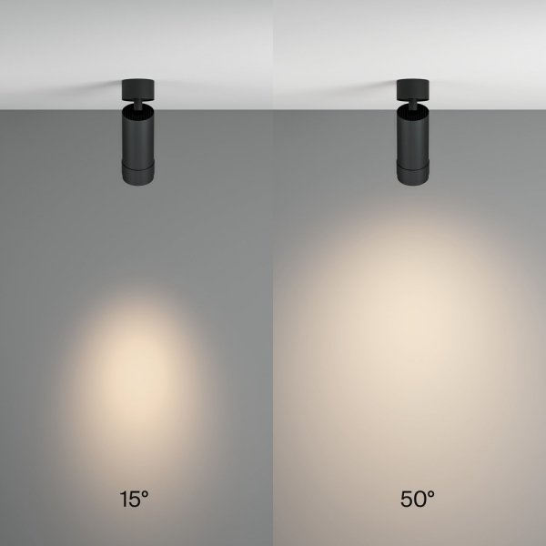 Lampa sufitowa plafon spot minimalistyczna klasyczna LED regulowa tuba aluminium czarna Focus Zoom MAYTONI C055CL-L12W4K-Z-B