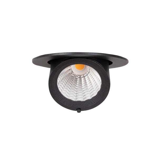 Oprawa wpuszczana w sufit LED minimalistyczna klasyczna okrągła czarna aluminiowa regulowana Rubio H0133 MAXLIGHT 