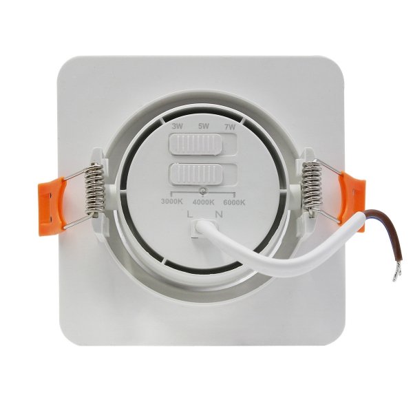 Ruchome kwadratowe oczko podtynkowe Plus białe Led CCT LP-1506/1RS WH Square Light Prestige