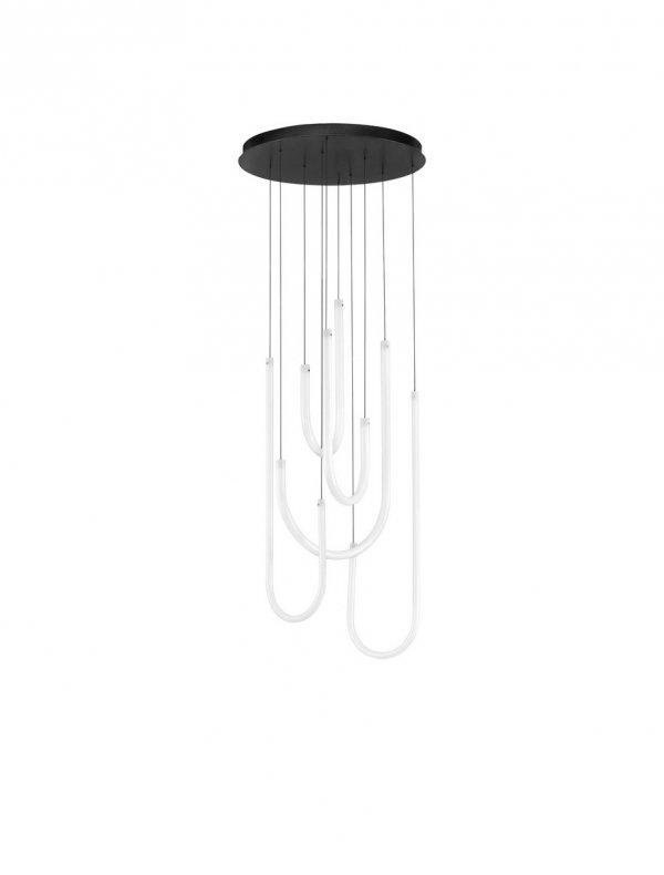 Lampa wisząca LED czarna geometryczny zwis designerska nowoczesna ściemnialna Luces Exclusivas