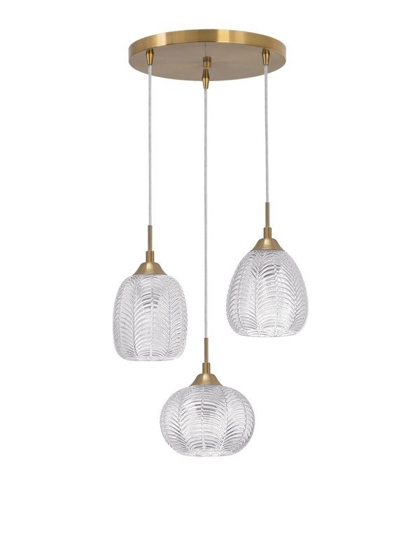 Złota lampa wisząca szklane dekoracyjne klosze ALCALA LE41857 LUCES EXCLUSIVAS
