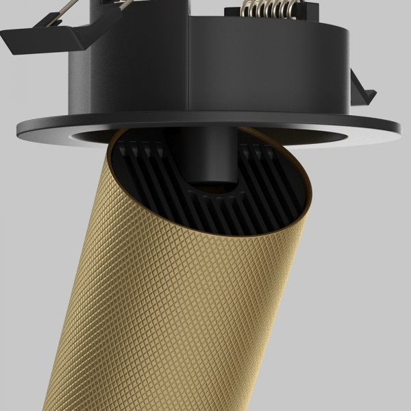  Lampa sufitowa lampa wbudowana wpuszczana tuba regulowana aluminium czerń i matowe złoto Artisan MAYTONI C081CL-01-GU10-MG