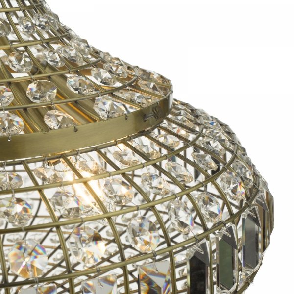 Designerska Lampa Wisząca Ozdobna Kryształowe Elementy ASMARA ASM0675 DAR LIGHTING