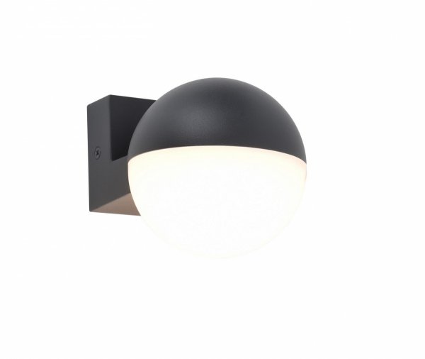 Lampa zewnętrzna kinkiet LED nowoczesna minimalistyczna kula szara aluminiowa LOOMA IP54 5138002118 LUTEC