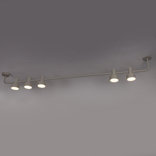 Nowoczesna lampa sufitowa reflektorki na listwie szary beż Mona 5 Sigma 40984