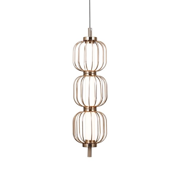 Złota lampa wisząca nowoczesna Pedro Italux PND-34405-3V-HBR