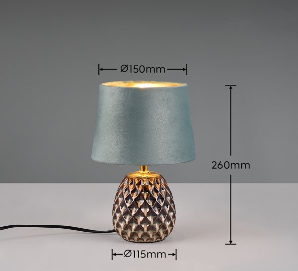 Nowoczesna Dekoracyjna Lampka Stołowa Z Abażurem w Kolorze Zielonym ARIANA R51531015 RL