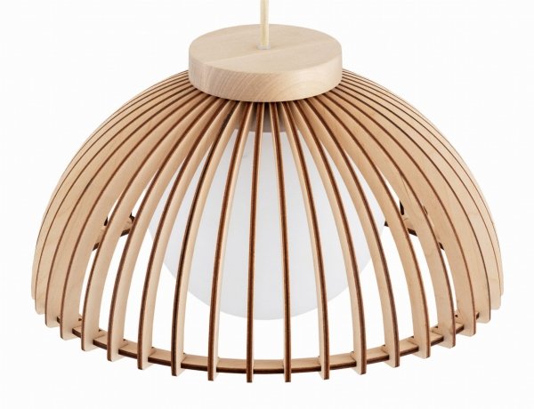Lampa wisząca drewniana styl skandynawski szklany klosz TRE 8634 Argon 