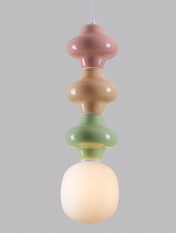 Designerska Lampa Wisząca z Ceramiki Kolorowa Luces Exclusivas VILROSA LE44566