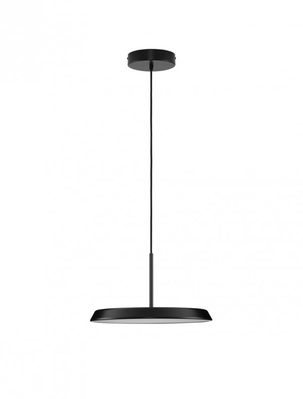 Minimalistyczna lampa wisząca LED okrągła czarna uniwersalna klasyczna do salonu jadalni FOVENTO LE45440 Luces Exclusivas