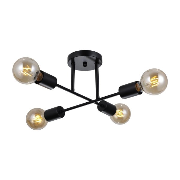 Loftowy Plafon Sufitowy Czarny FORMIO PND-4052-4-BL ITALUX